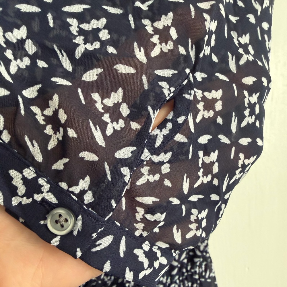 Lauren Ralph Lauren Navy and White Blouson Dress 16W - Picture 5 of 8